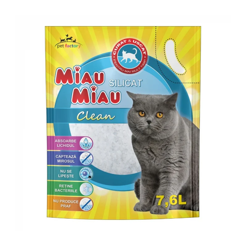 Nisip MIAU MIAU Silicat Clean 7,6L